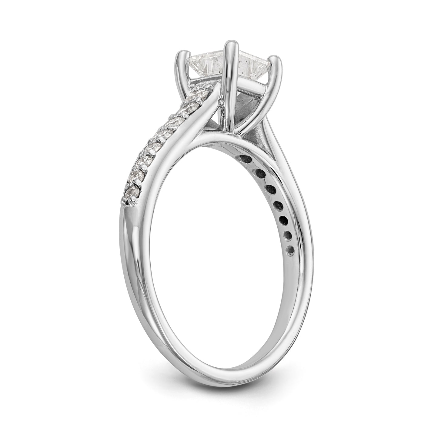 14K White Gold Simulated Diamond Engagement Ring