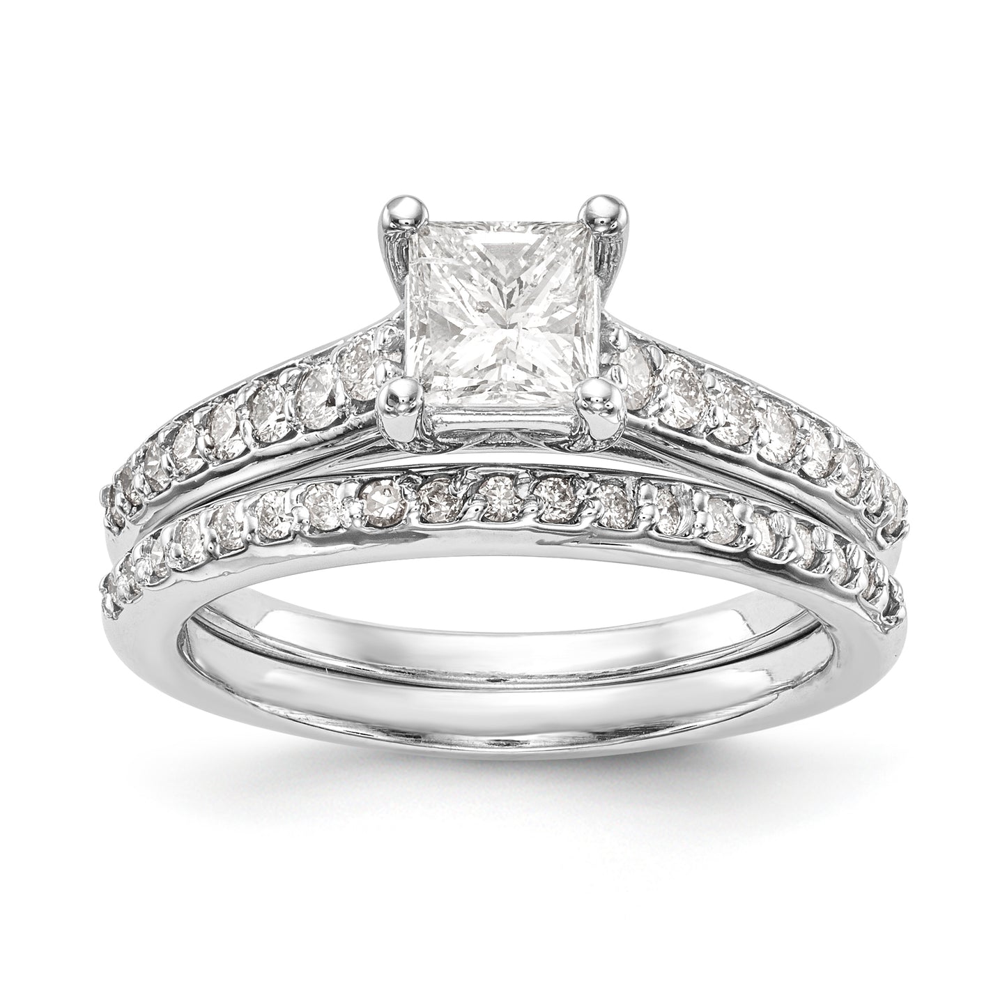 14K White Gold Simulated Diamond Engagement Ring
