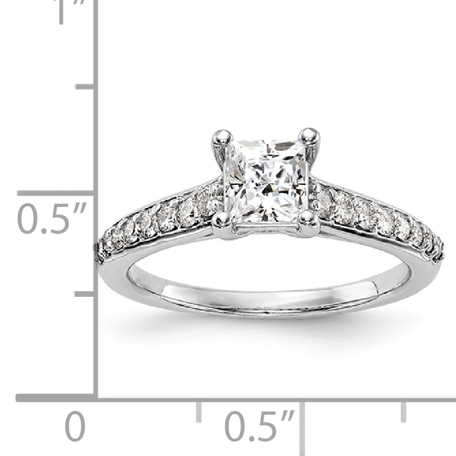 14K White Gold Simulated Diamond Engagement Ring