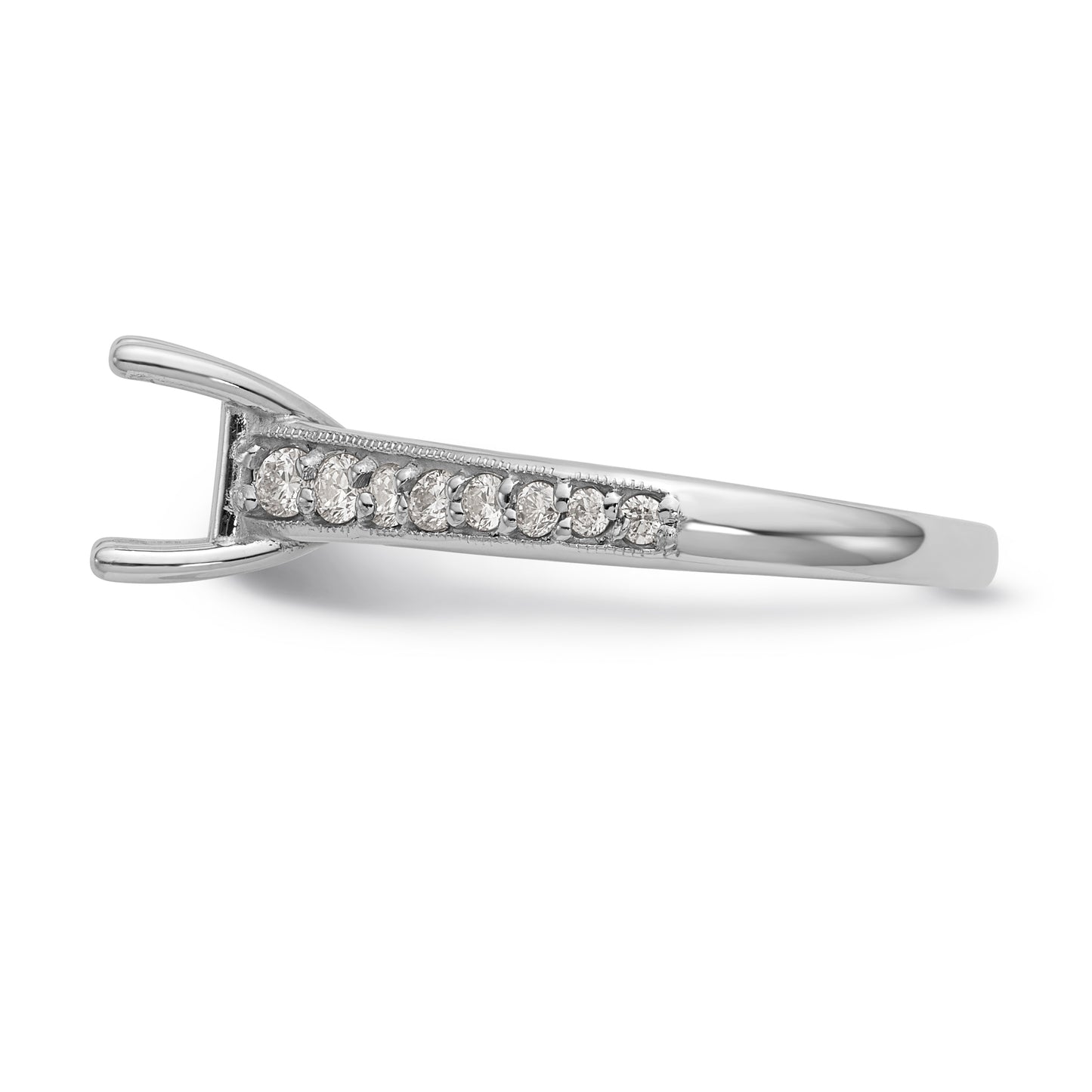 14K White Gold Simulated Diamond Engagement Ring