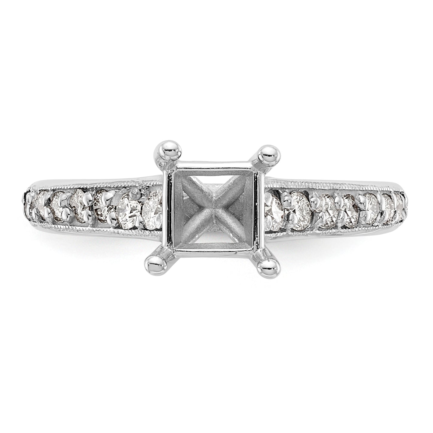 14K White Gold Simulated Diamond Engagement Ring