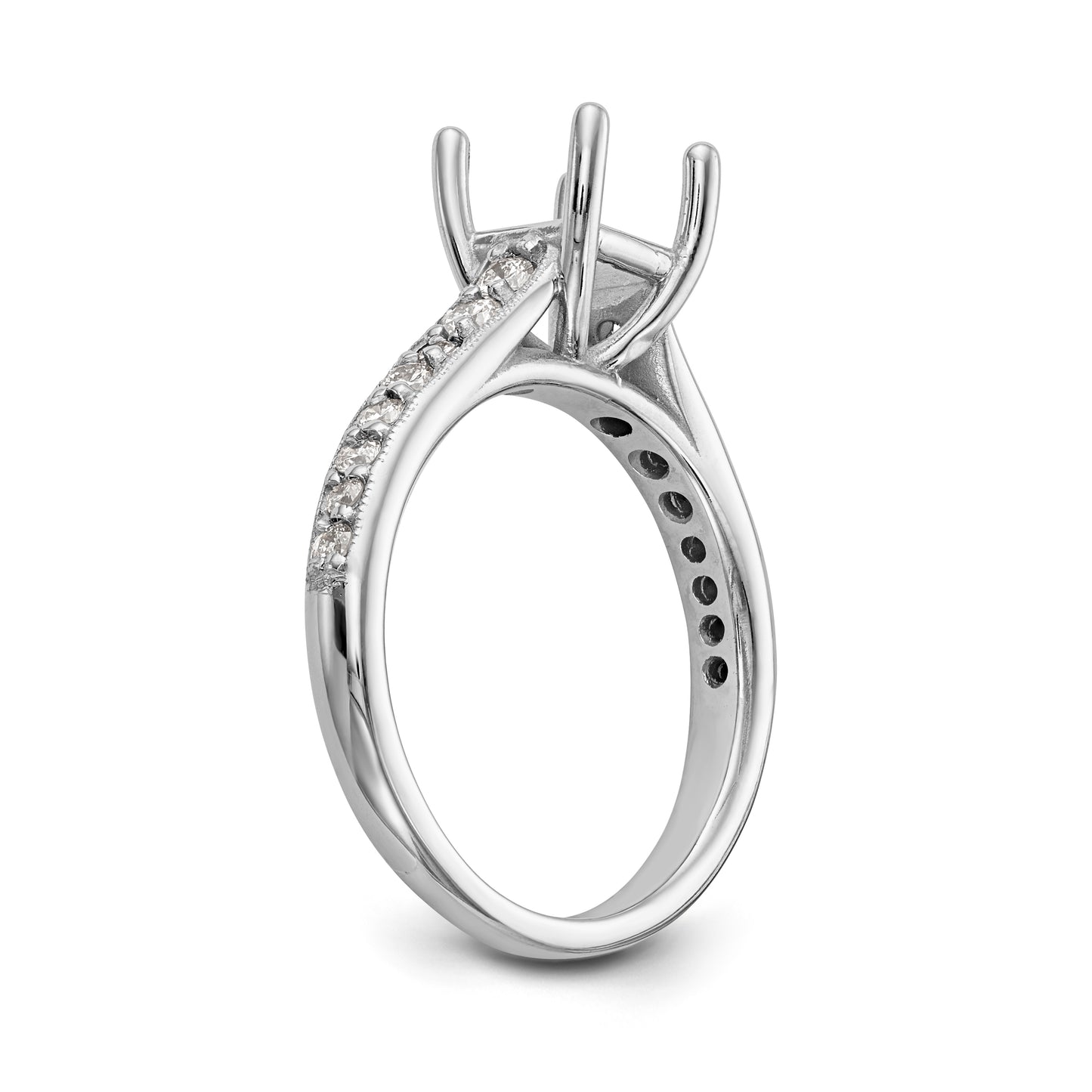 14K White Gold Simulated Diamond Engagement Ring