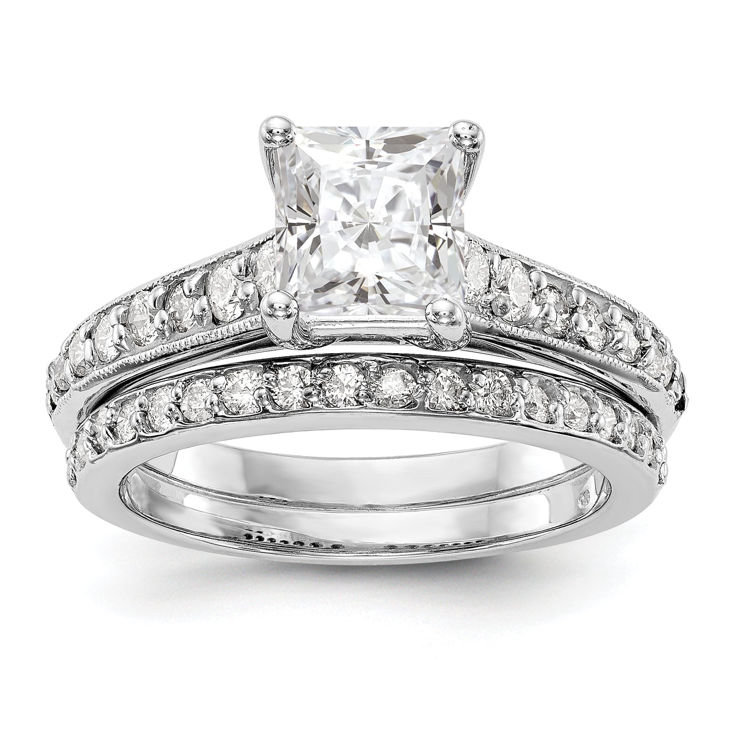 14K White Gold Simulated Diamond Engagement Ring