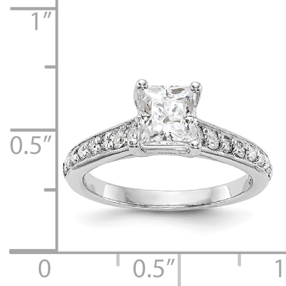 14K White Gold Simulated Diamond Engagement Ring