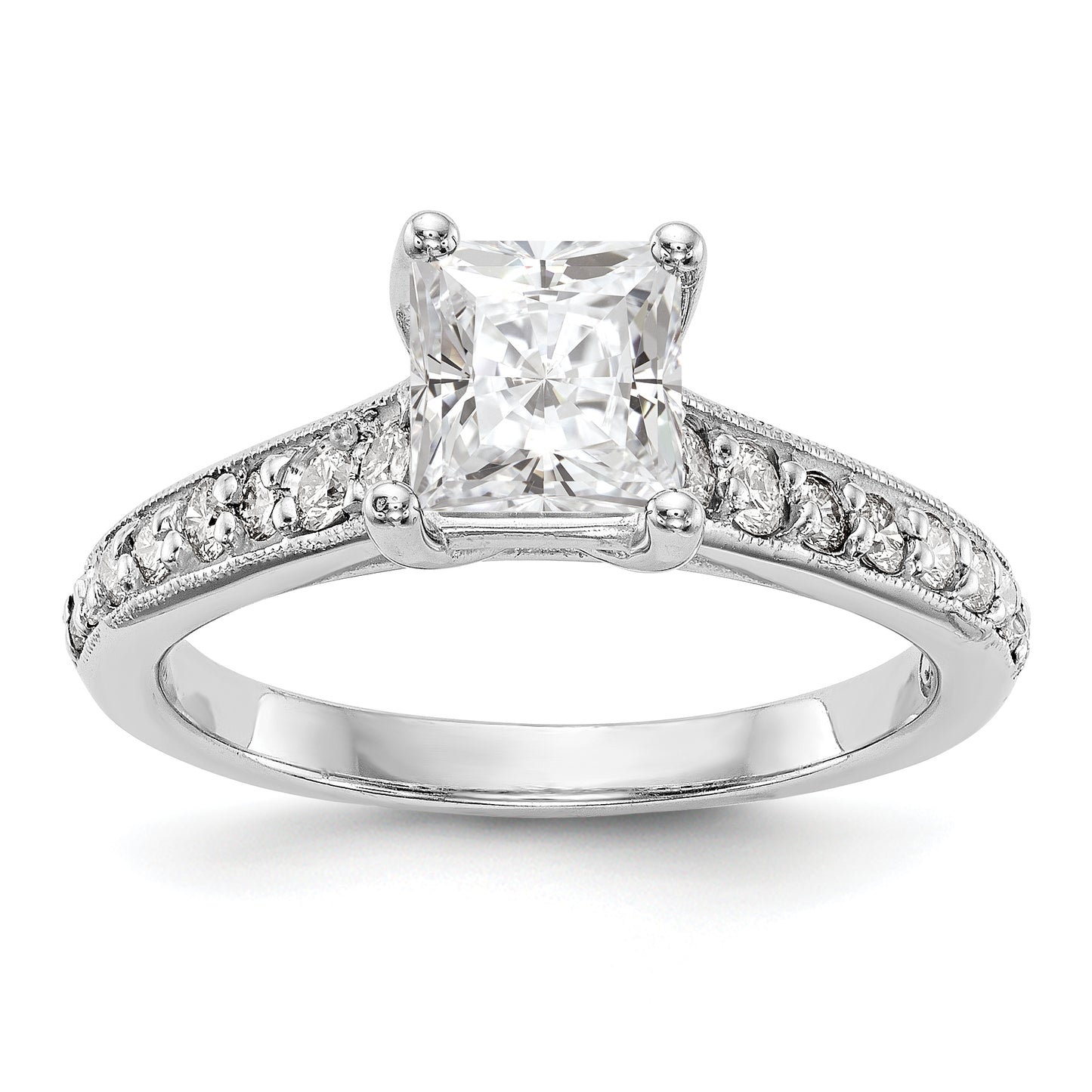 14K White Gold Simulated Diamond Engagement Ring