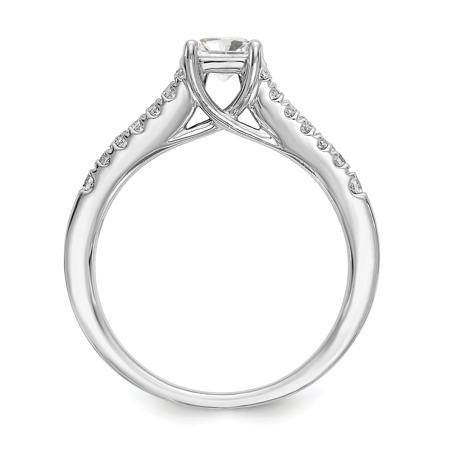 14K White Gold Simulated Diamond Engagement Ring