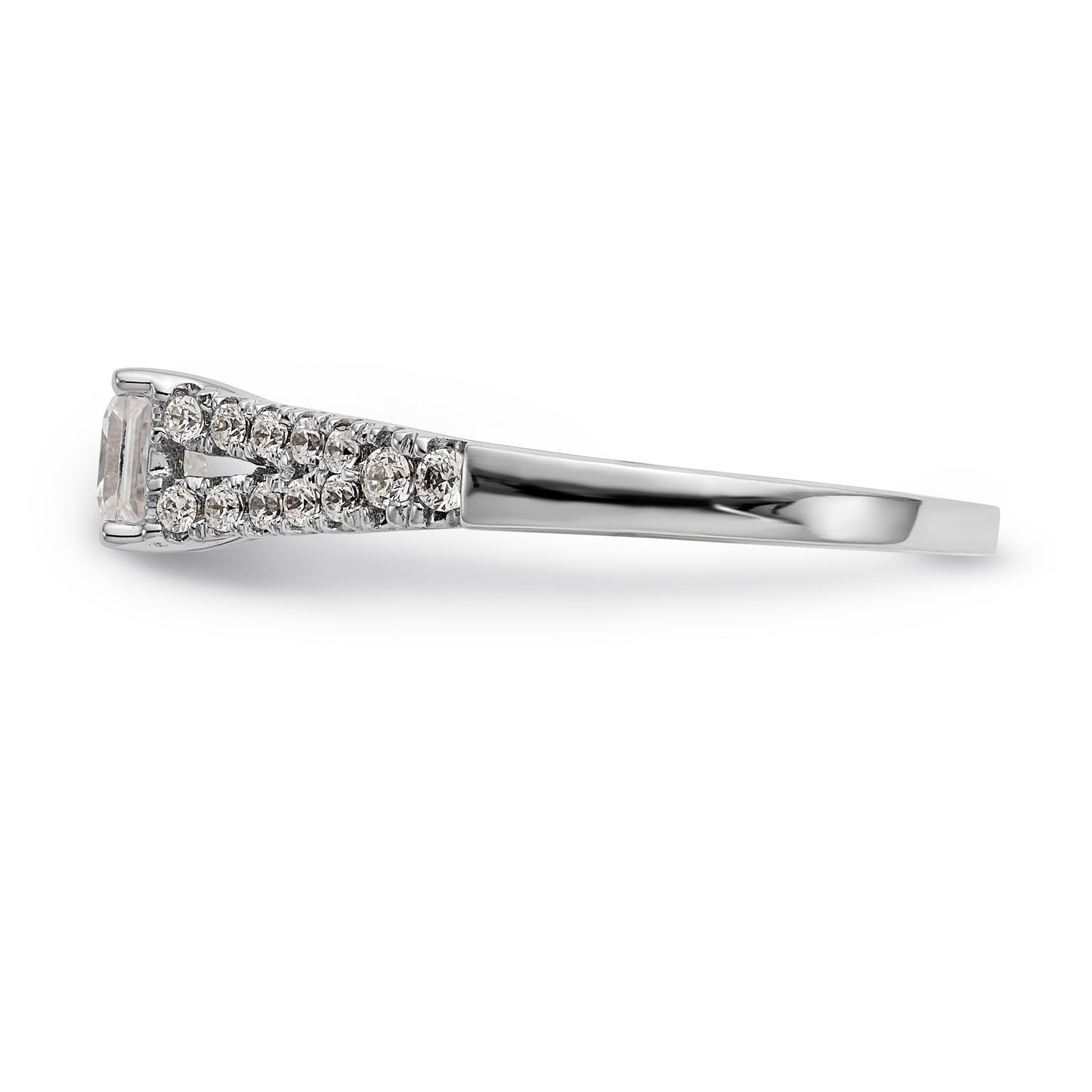 14K White Gold Simulated Diamond Engagement Ring