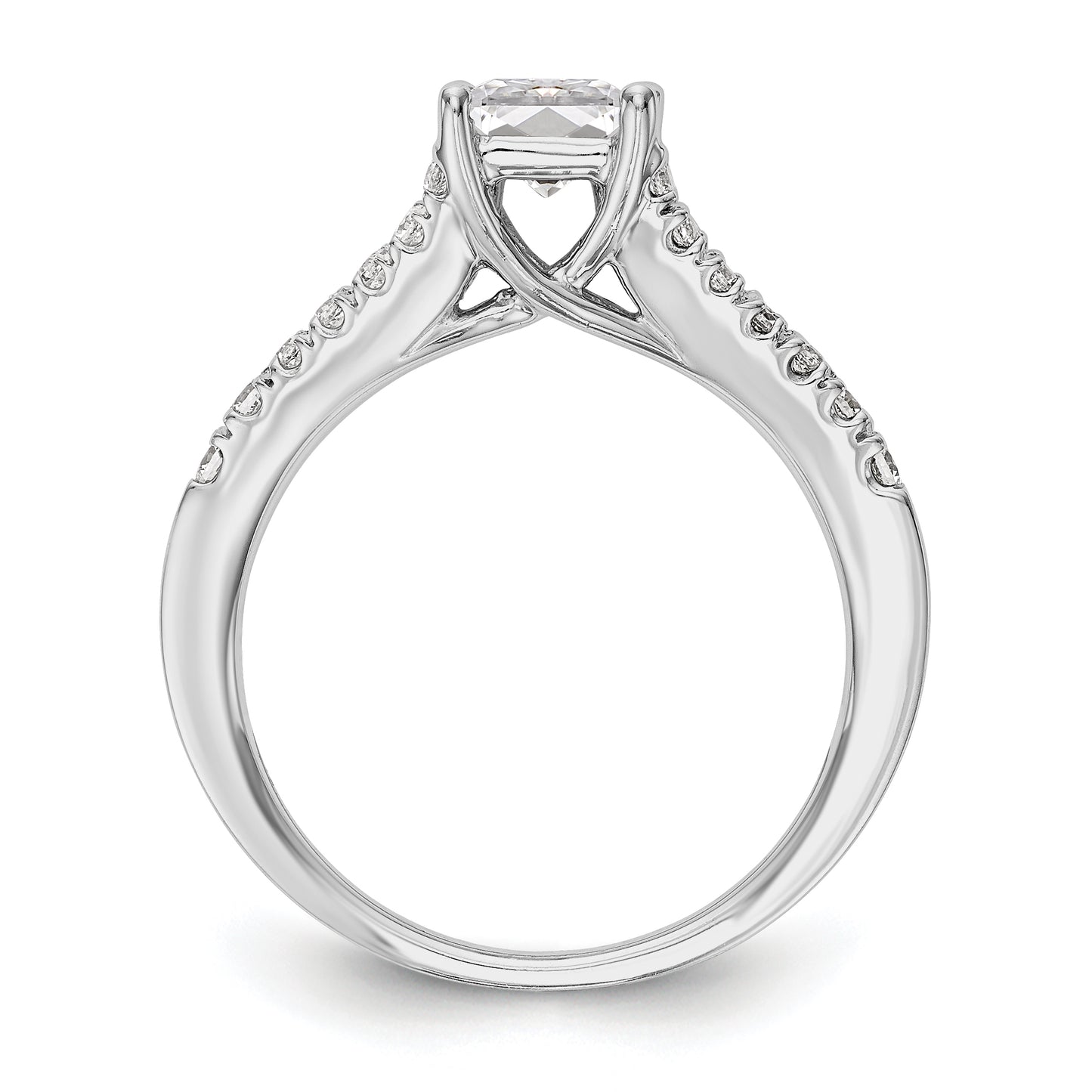 14K White Gold Simulated Diamond Engagement Ring