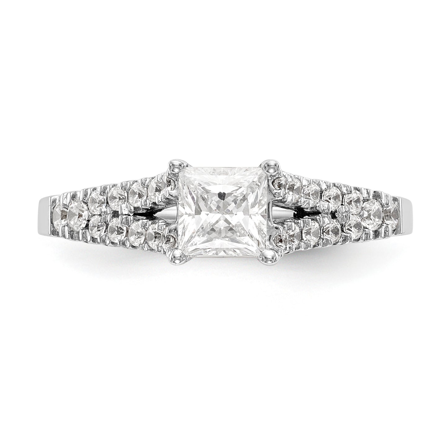 14K White Gold Simulated Diamond Engagement Ring