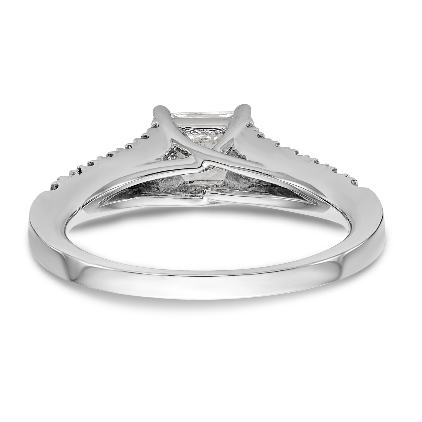 14K White Gold Simulated Diamond Engagement Ring