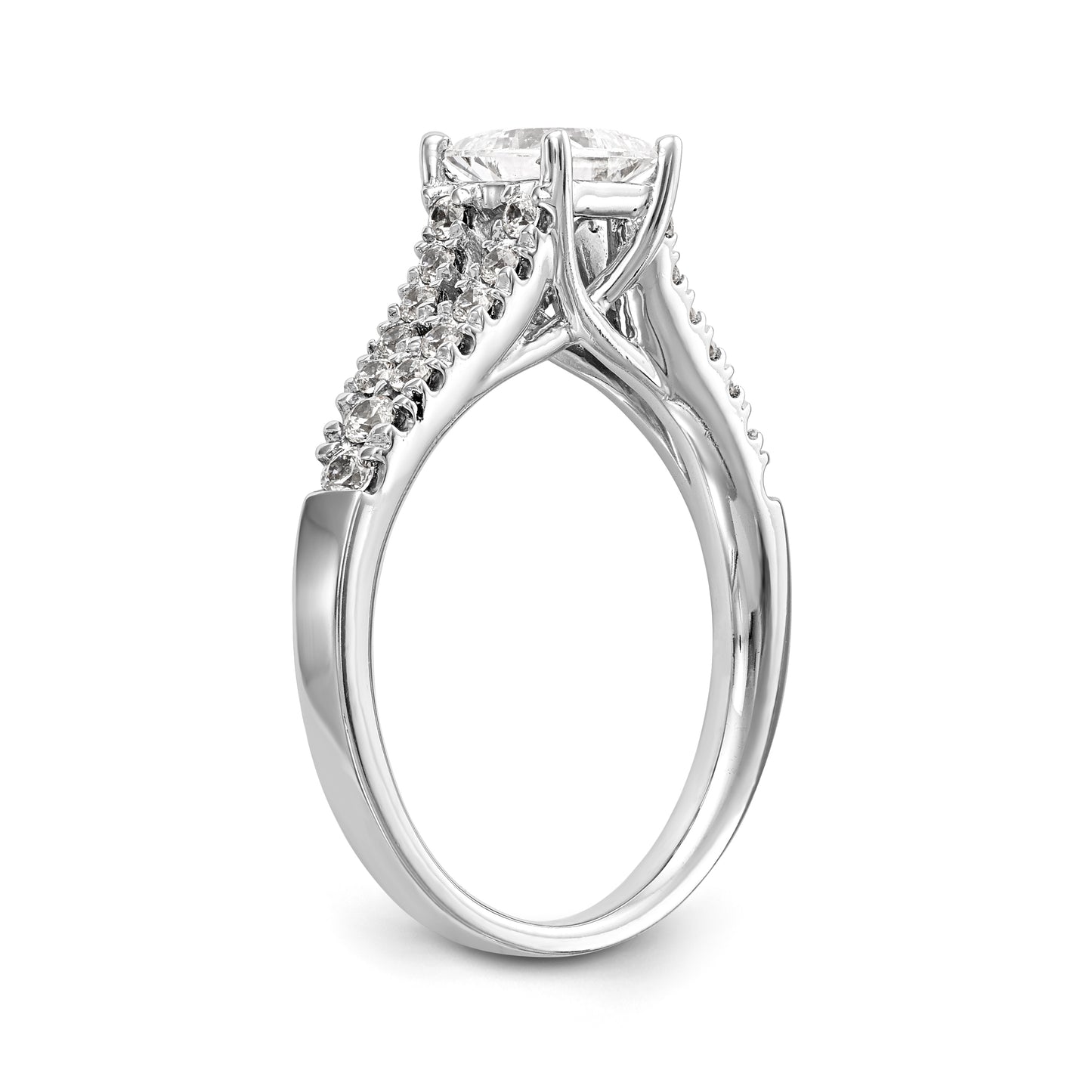 14K White Gold Simulated Diamond Engagement Ring