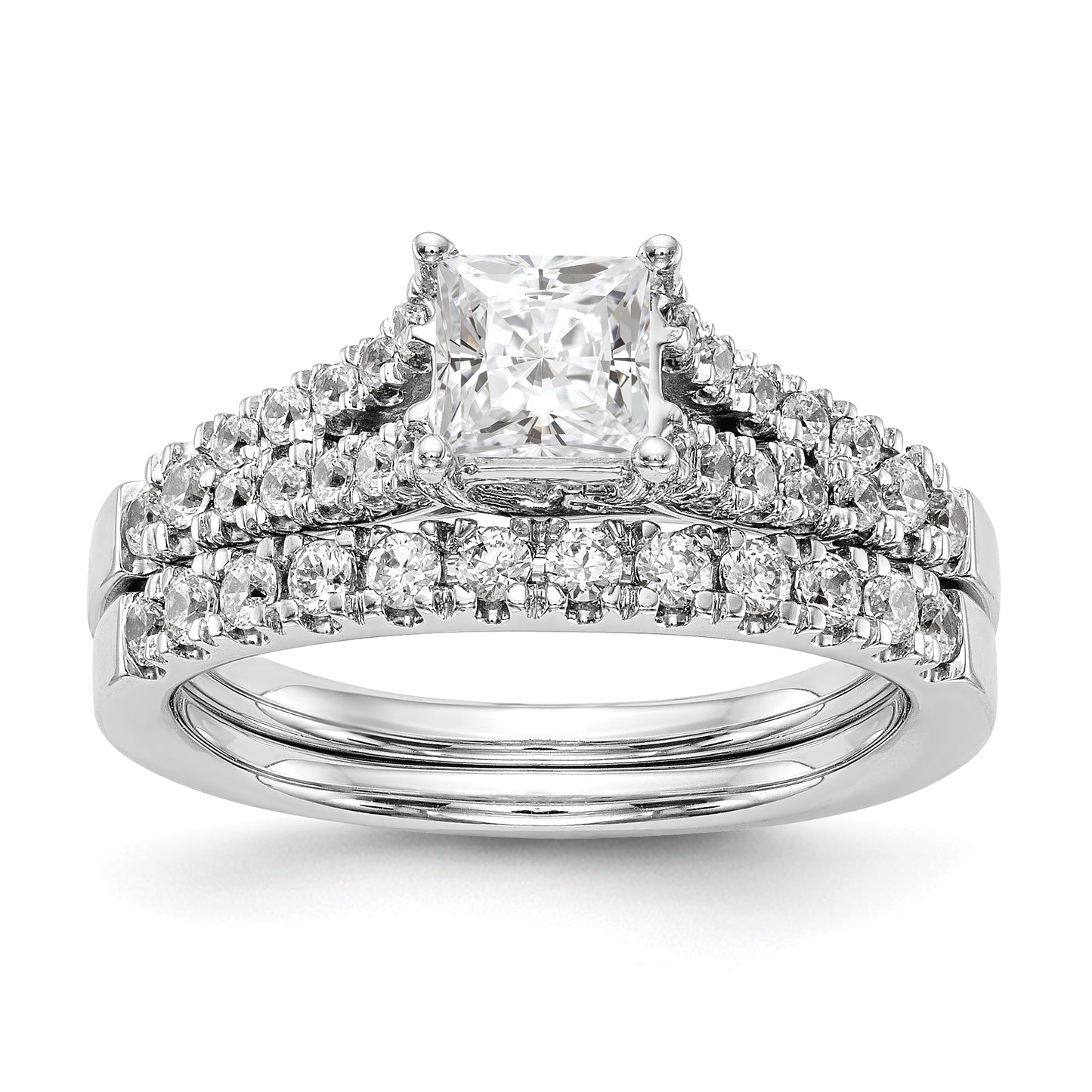 14K White Gold Simulated Diamond Engagement Ring