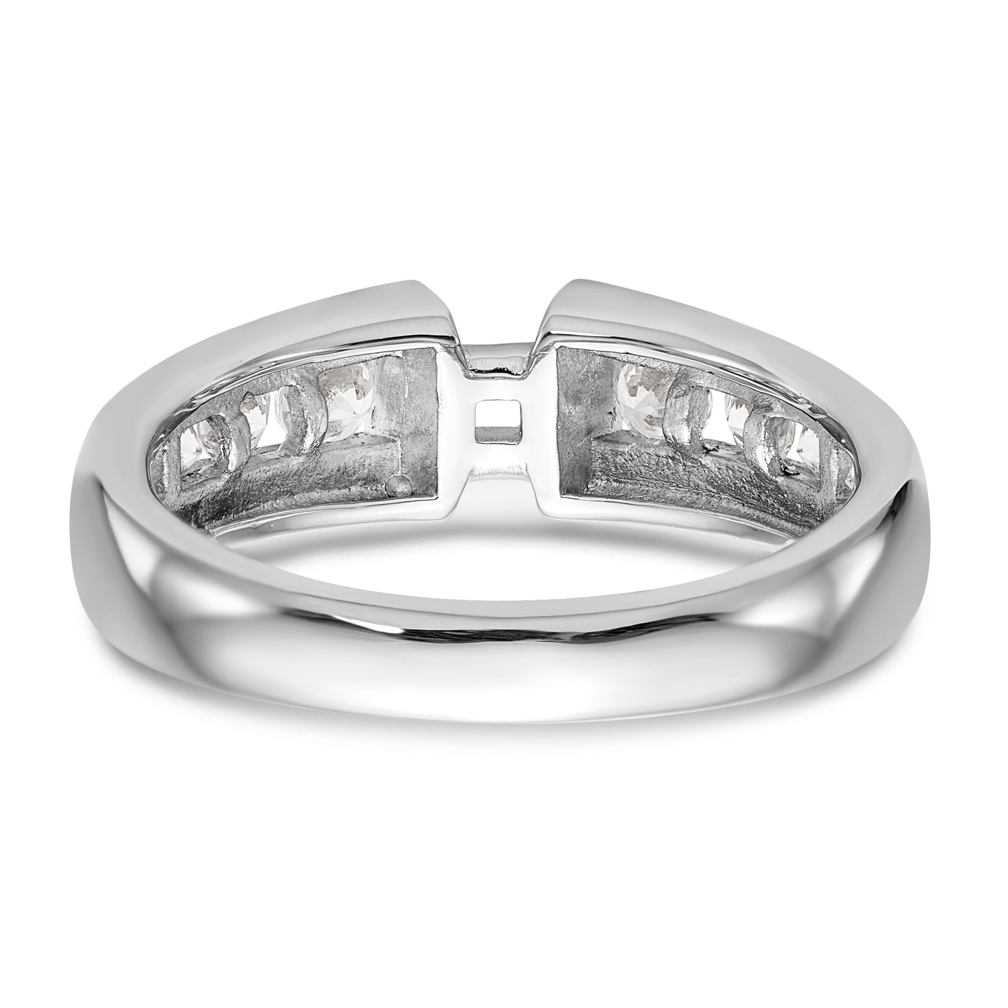 14K White Gold Diamond Peg Set Engagement Ring