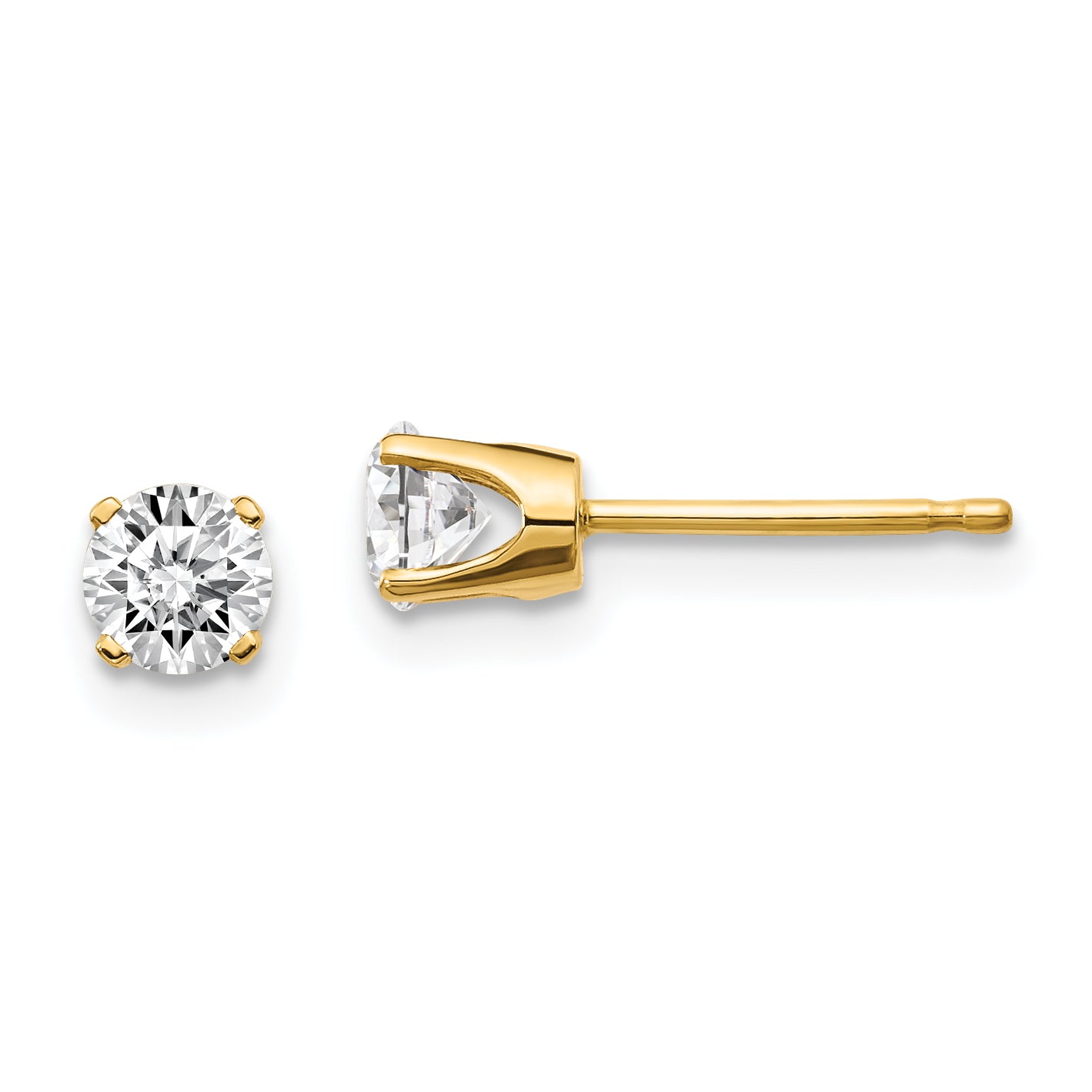 14y .60ct. I1 J K Diamond Stud Push on Post Earrings