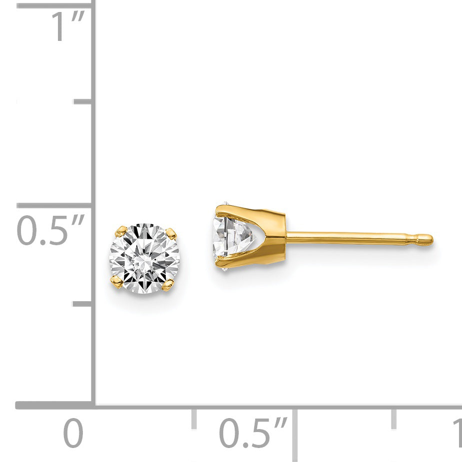 14y .70ct. I1 J K Diamond Stud Push on Post Earrings