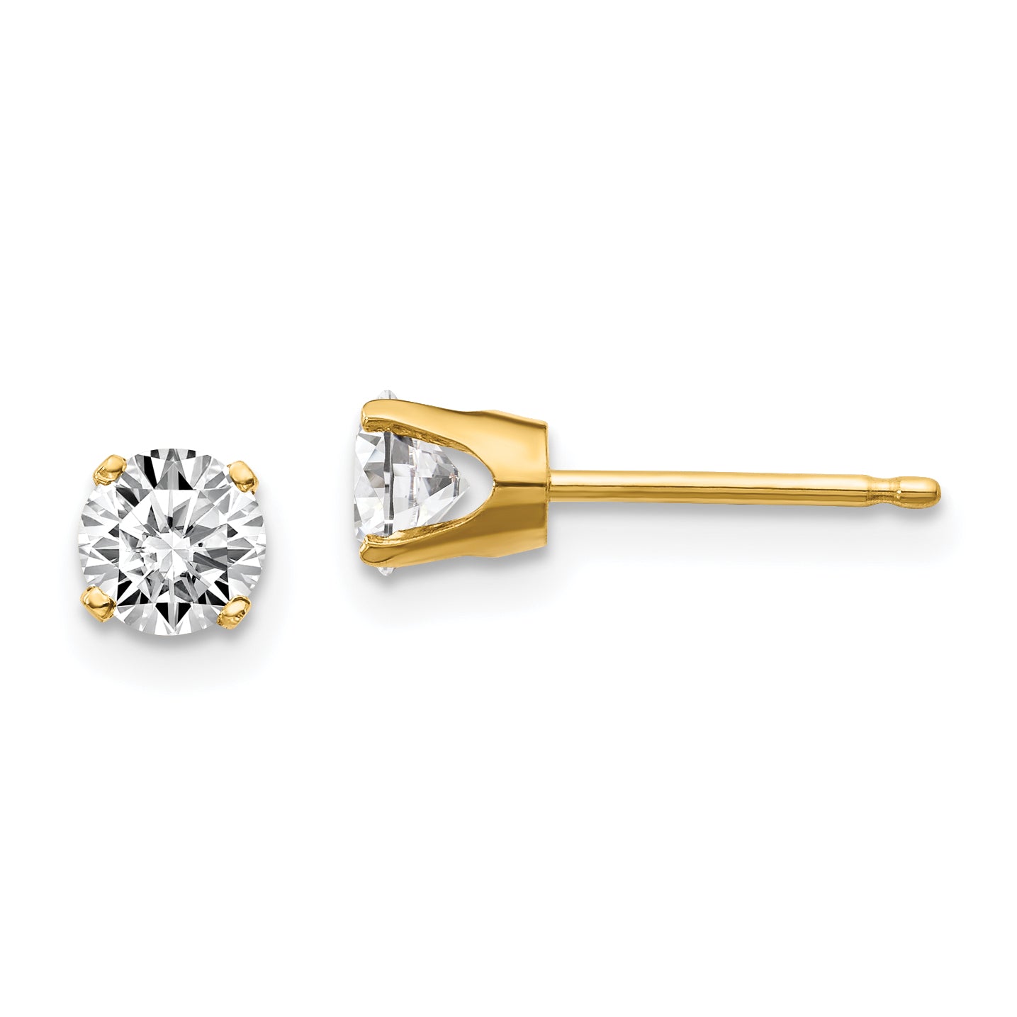 14y .70ct. I1 J K Diamond Stud Push on Post Earrings