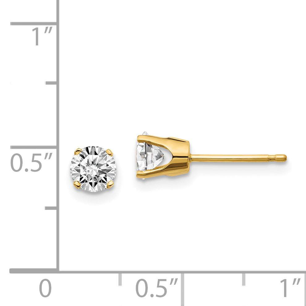 14y .85ct. I1 J K Diamond Stud Push on Post Earrings