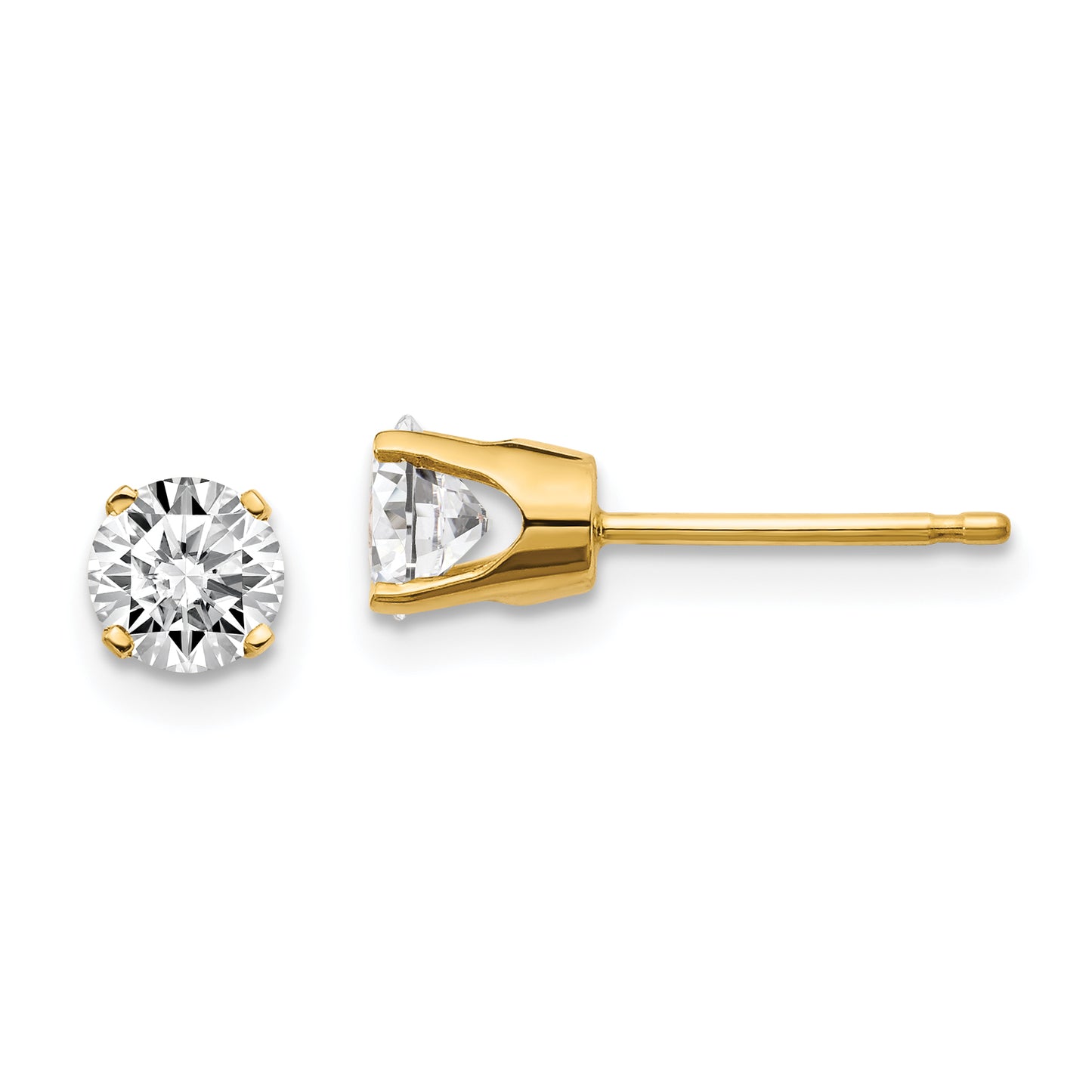 14y .85ct. I1 J K Diamond Stud Push on Post Earrings