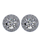 Certified 1.0 CTW Diamond Halo-Styled Stud Earrings in 14kt White Gold