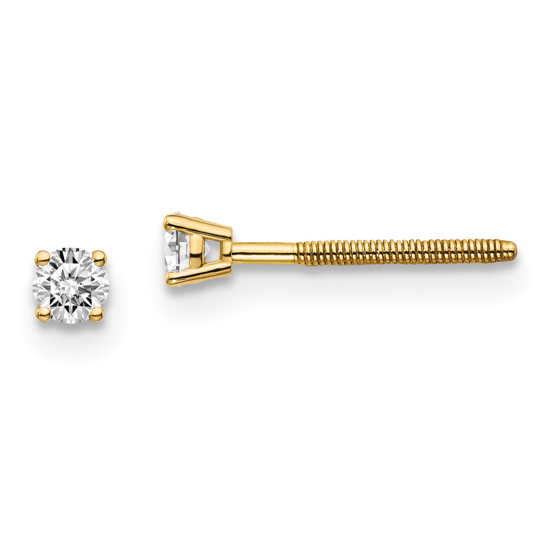 14ky .10ct. VS2/SI1 G I Diamond Stud Thread on/off Post Earrings