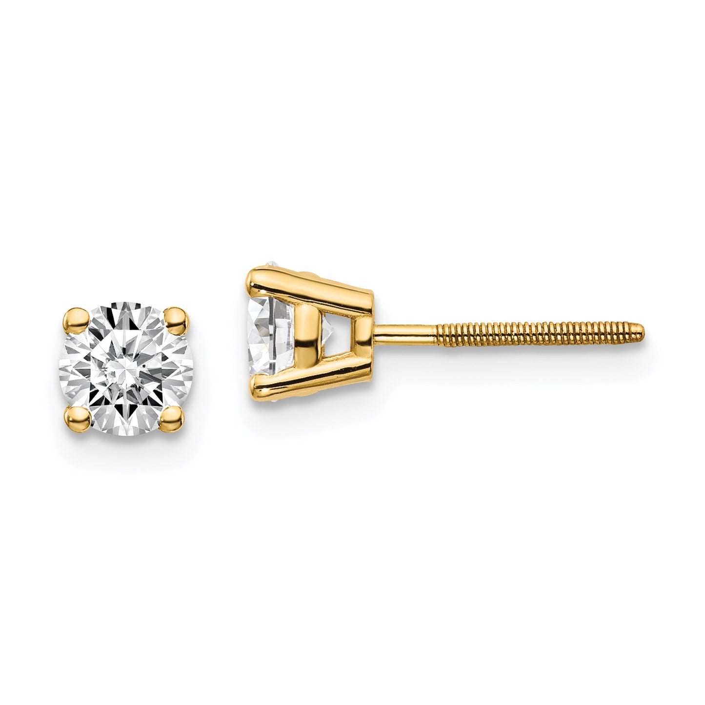 14ky .85ct. VS2/SI1 G I Diamond Stud Thread on/off Post Earrings