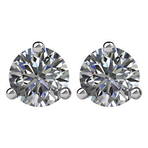 1/2 CTW Diamond Threaded Post Earrings in 14kt White Gold