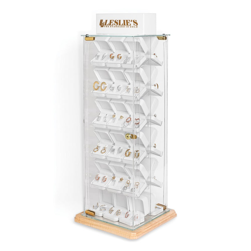 2-Sided Locking 36 Earring Display with Security Cable & Boxes