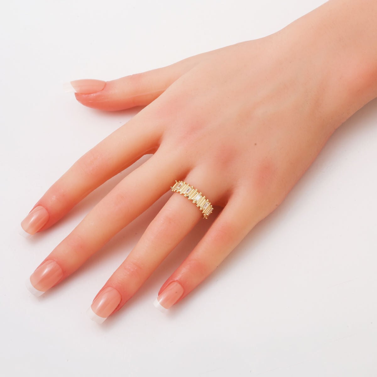 14K Yellow Gold Rhythm Cubic Zirconia Ring