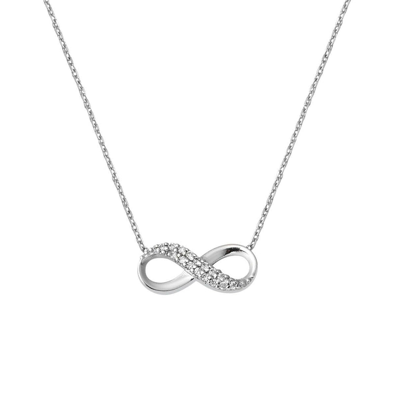 14K White Gold Infinity Diamond Necklace