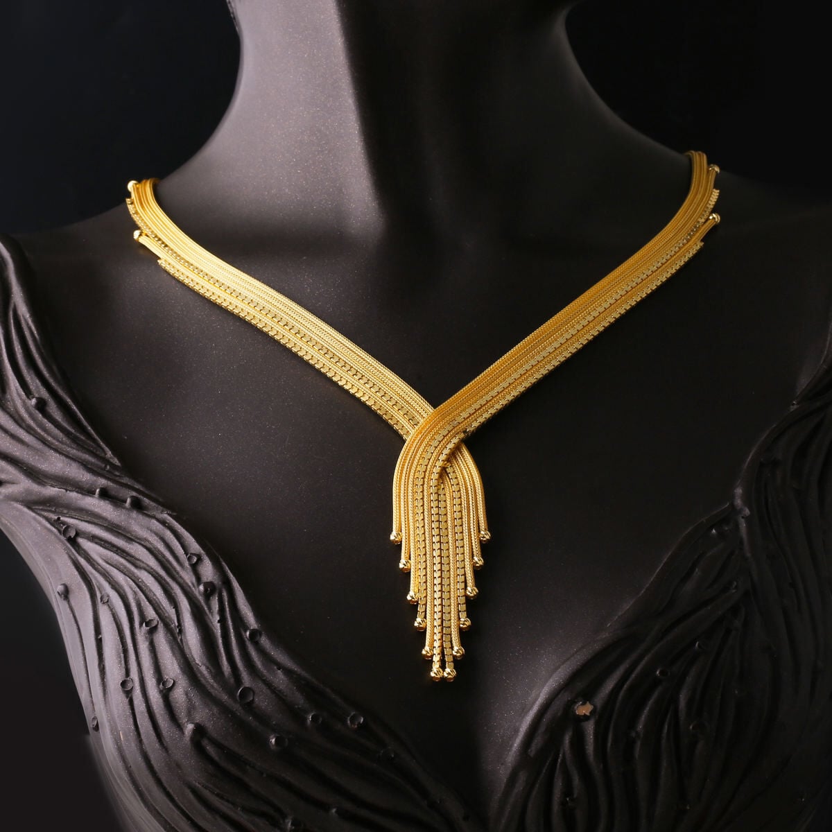14K Yellow Gold Woven Link Braided Wedding Set