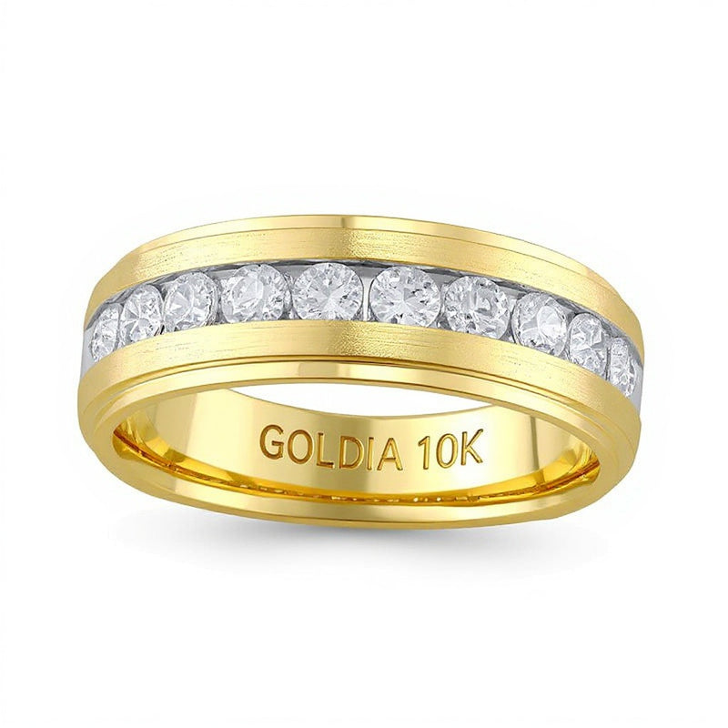1.0 CT. TW Diamond Ten Stone Wedding Band in 10K Gold