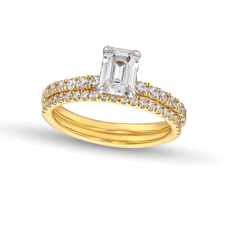 1.75 CT. TW Emerald Lab-Grown Diamond Bridal Set in 14K Gold (F/SI2)
