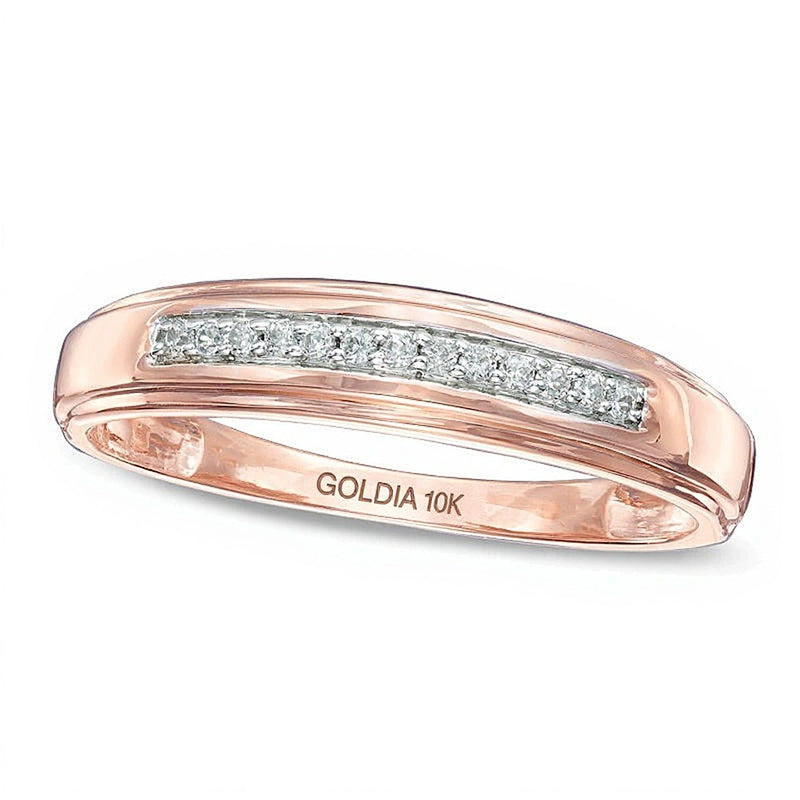 0.1 CT. TW Diamond Wedding Band in 10K Rose Gold