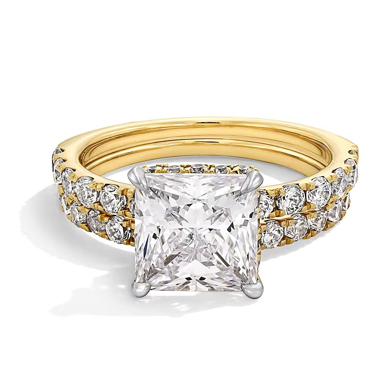 4.33 CT. TW Princess-Cut Lab-Grown Diamond Bridal Set in 14K Gold (F/VS2)