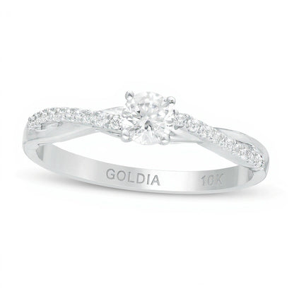 0.33 CT. TW Diamond Twist Engagement Ring in 10K White Gold