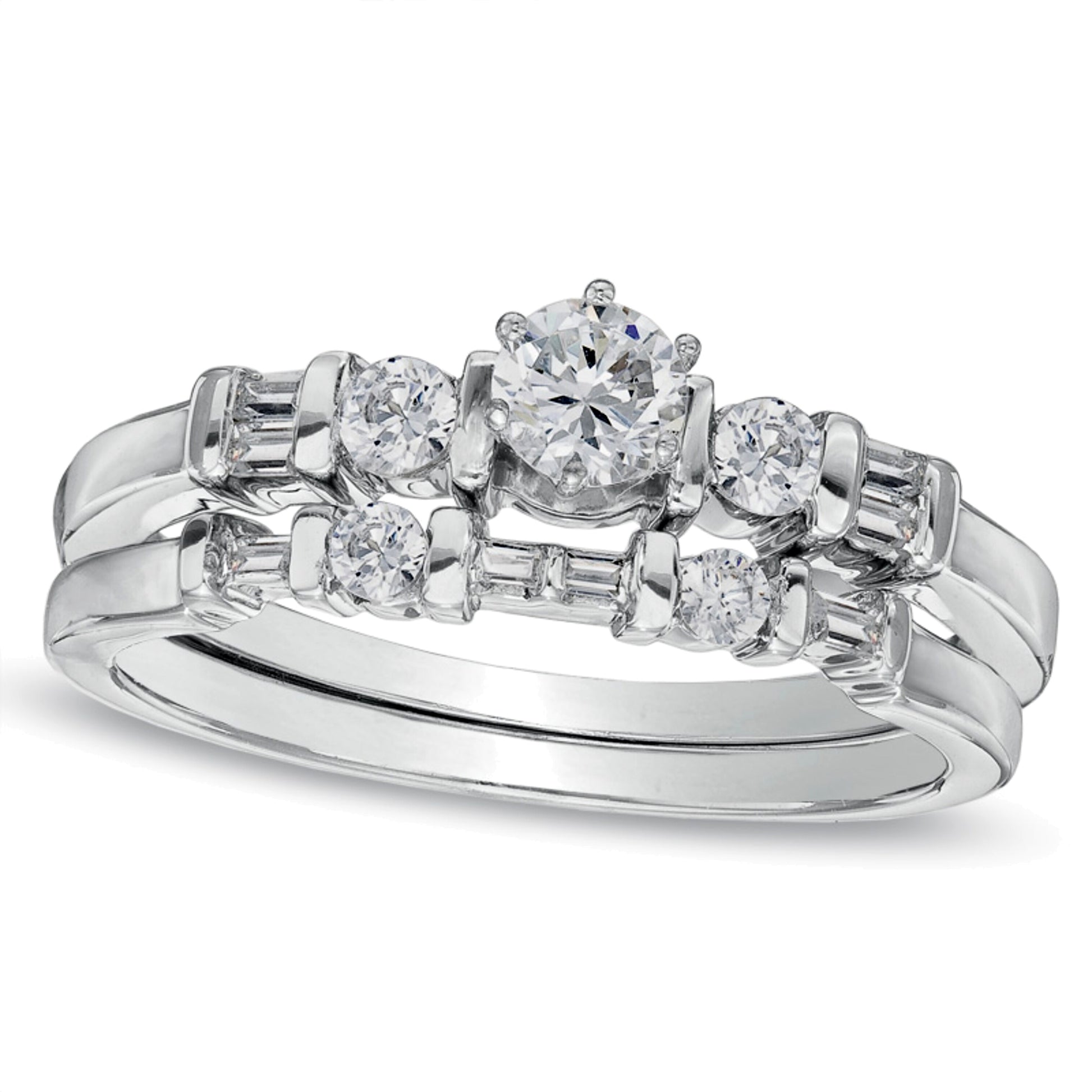0.5 CT. TW Diamond Bridal Set in 10K White Gold