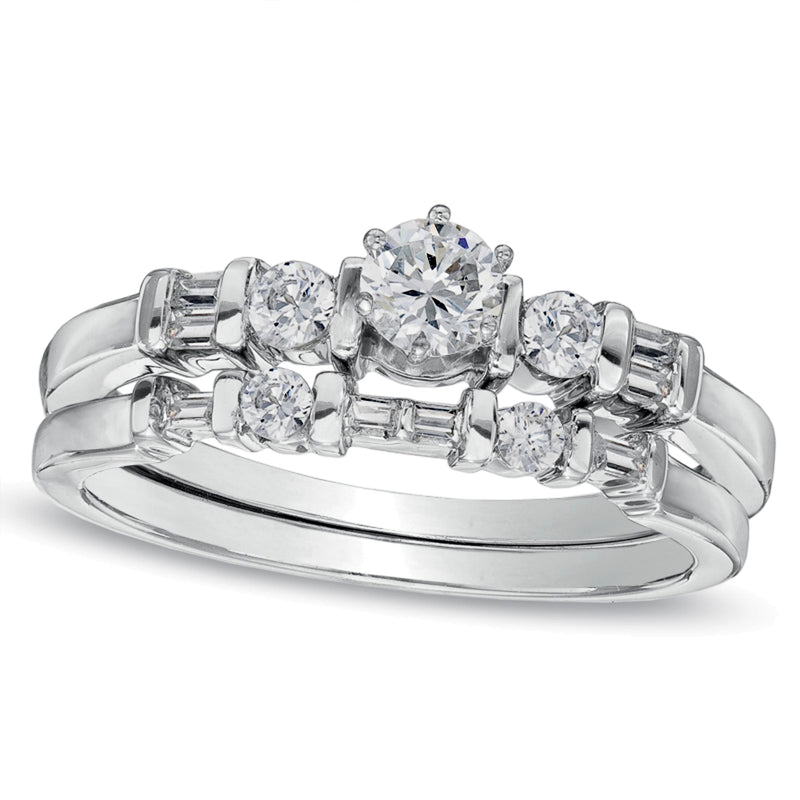 0.5 CT. TW Diamond Bridal Set in 10K White Gold