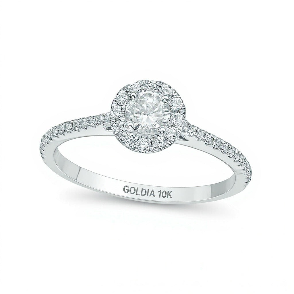 0.5 CT. TW Diamond Frame Engagement Ring in 10K White Gold