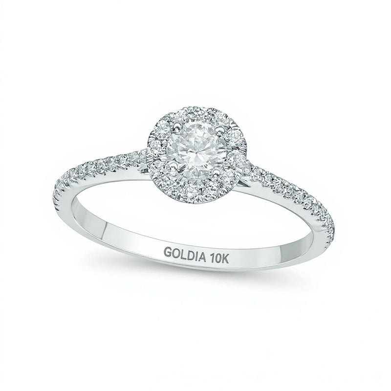 0.5 CT. TW Diamond Frame Engagement Ring in 10K White Gold