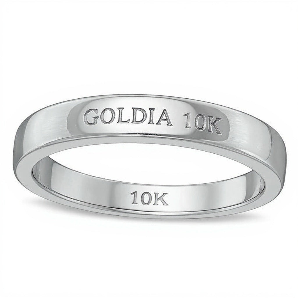 0.05 CT. TW Diamond Five Stone Wedding Band in 10K White Gold