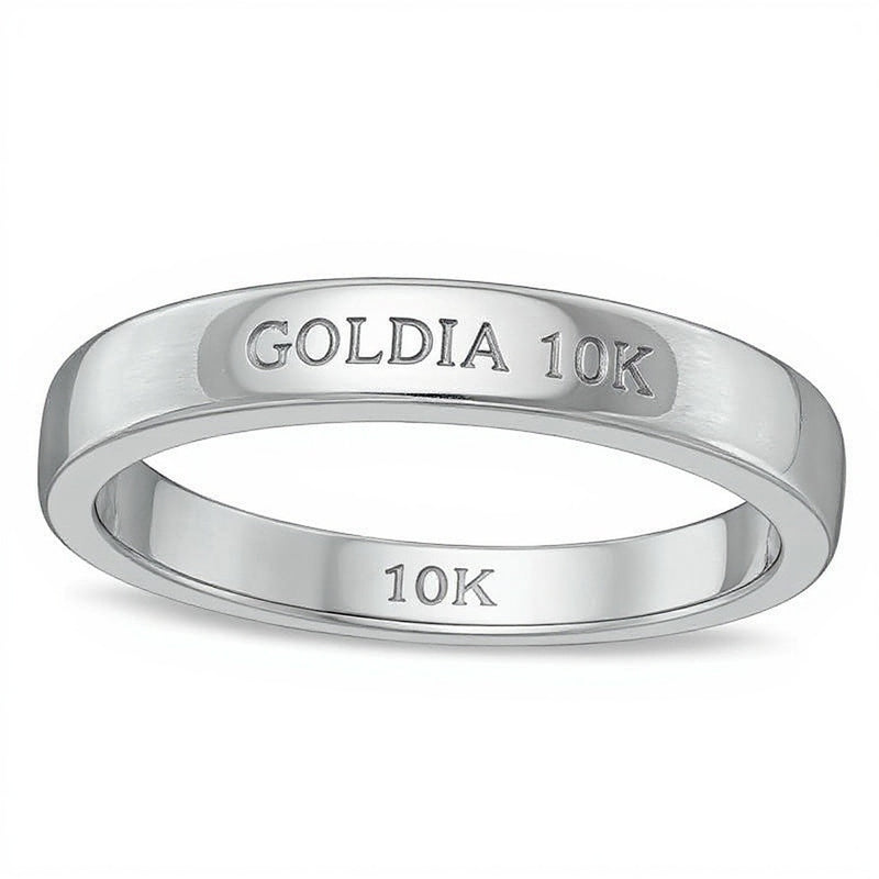 0.05 CT. TW Diamond Five Stone Wedding Band in 10K White Gold
