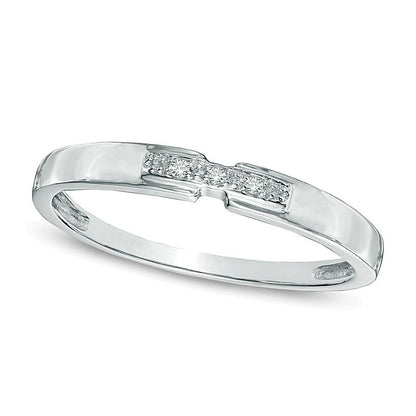 Diamond Accent Three Stone Promise Ring in 10K White Gold