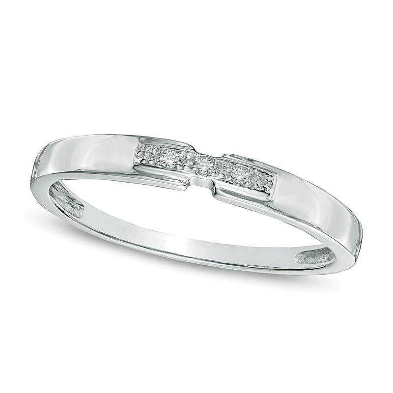 Diamond Accent Three Stone Promise Ring in 10K White Gold