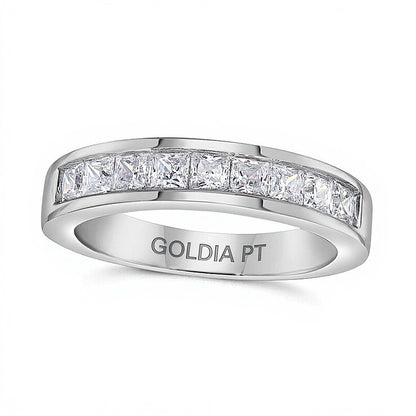 1.0 CT. TW Princess-Cut Diamond Nine Stone Wedding Band in Platinum (I/SI2)