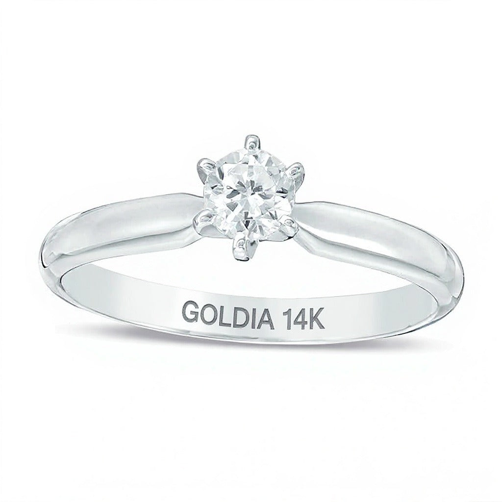 0.25 CT. Diamond Solitaire Engagement Ring in 14K White Gold (I/I2)