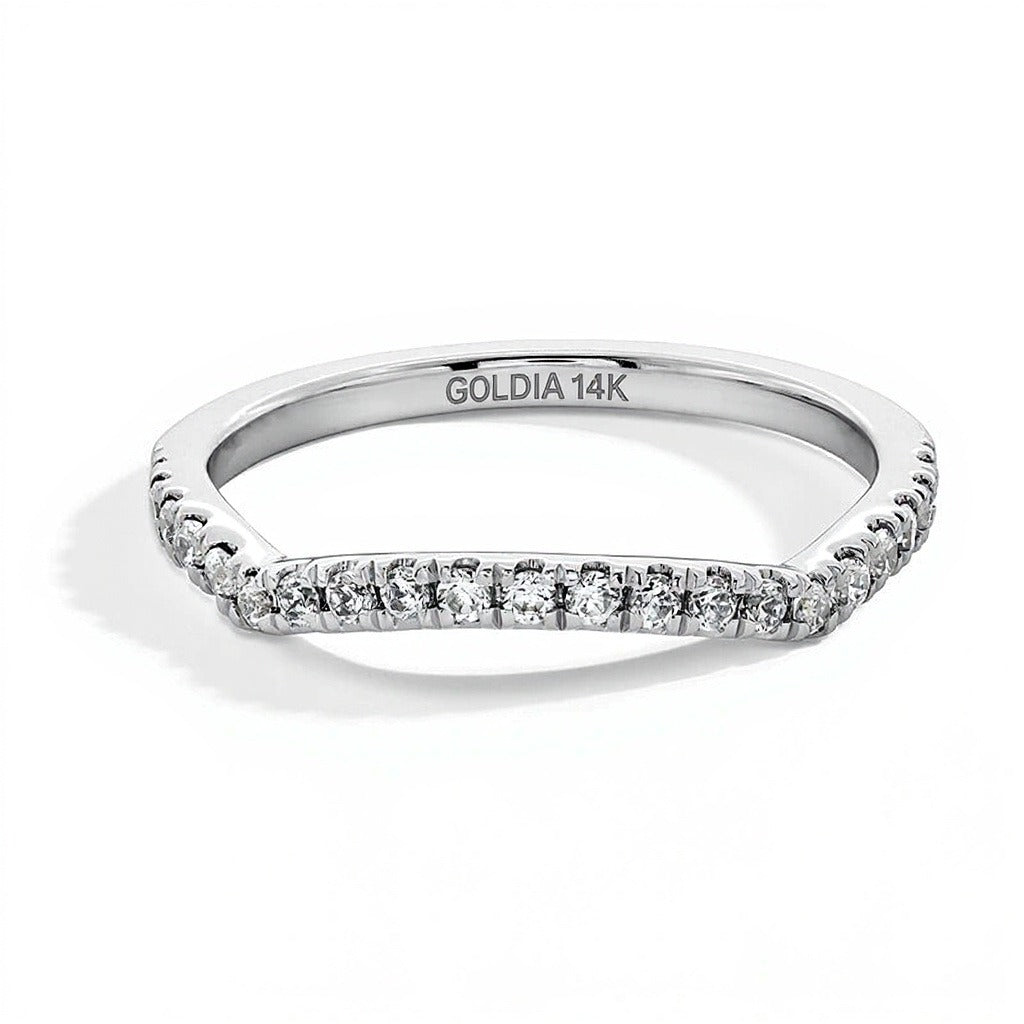 0.25 CT. TW Lab-Grown Diamond Contour Band in 14K White Gold (F/SI2)