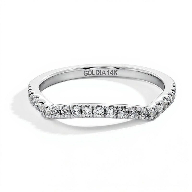 0.25 CT. TW Lab-Grown Diamond Contour Band in 14K White Gold (F/SI2)