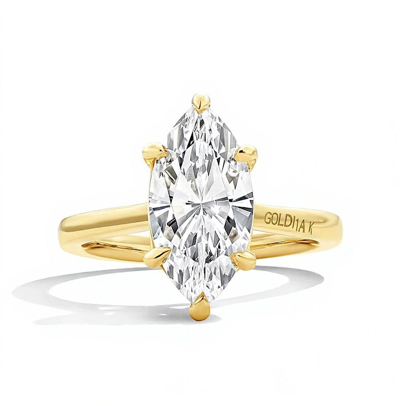 3.0 CT. Marquise-Cut Lab-Grown Diamond Solitaire Engagement Ring in 14K Gold (F/VS2)