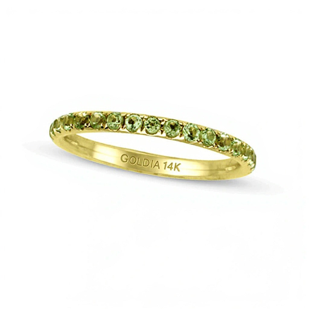 Peridot Eternity Band in 14K Gold