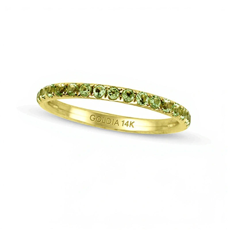 Peridot Eternity Band in 14K Gold